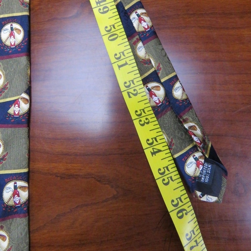 TABASCO Silk Tie Necktie black red gold GOLF CLUBS - Picture 4 of 5